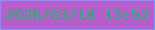 文字の大きさ：1、枠の色：7b96fe、背景の色：b75ecc、文字の色：12bb68 無料ブログパーツのブログ時計