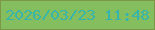 文字の大きさ：2、枠の色：7b9747、背景の色：84be5f、文字の色：38b5ab 無料ブログパーツのブログ時計