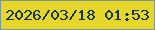 文字の大きさ：5、枠の色：7b9897、背景の色：e5d629、文字の色：113543 無料ブログパーツのブログ時計