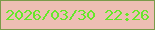 文字の大きさ：5、枠の色：7b9a4a、背景の色：eebeb4、文字の色：66e829 無料ブログパーツのブログ時計