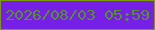 文字の大きさ：3、枠の色：7b9b08、背景の色：761fe6、文字の色：57902e 無料ブログパーツのブログ時計