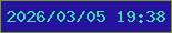 文字の大きさ：2、枠の色：7b9b23、背景の色：25139e、文字の色：42dfaa 無料ブログパーツのブログ時計