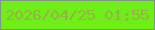 文字の大きさ：1、枠の色：7b9b73、背景の色：6fee17、文字の色：95b149 無料ブログパーツのブログ時計