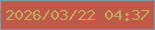 文字の大きさ：1、枠の色：7b9cb1、背景の色：bf5949、文字の色：bfaa5d 無料ブログパーツのブログ時計
