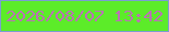 文字の大きさ：1、枠の色：7b9dd1、背景の色：5cec29、文字の色：bb71b5 無料ブログパーツのブログ時計