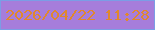 文字の大きさ：5、枠の色：7b9de5、背景の色：a67ddb、文字の色：e0882d 無料ブログパーツのブログ時計