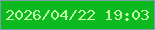 文字の大きさ：1、枠の色：7b9fa8、背景の色：0cba20、文字の色：befaa8 無料ブログパーツのブログ時計