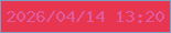文字の大きさ：4、枠の色：7b9fc1、背景の色：e83650、文字の色：df5b9f 無料ブログパーツのブログ時計