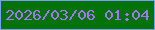 文字の大きさ：1、枠の色：7b9ff8、背景の色：037309、文字の色：a474fe 無料ブログパーツのブログ時計