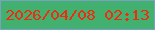 文字の大きさ：4、枠の色：7ba0c4、背景の色：42b16f、文字の色：ed2c10 無料ブログパーツのブログ時計
