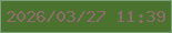 文字の大きさ：1、枠の色：7ba17a、背景の色：4b722e、文字の色：8c6d6b 無料ブログパーツのブログ時計
