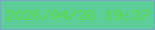 文字の大きさ：2、枠の色：7ba3cd、背景の色：5ece98、文字の色：59db46 無料ブログパーツのブログ時計