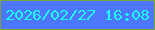 文字の大きさ：4、枠の色：7ba43d、背景の色：4c77fb、文字の色：18fffc 無料ブログパーツのブログ時計