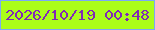 文字の大きさ：2、枠の色：7baaf5、背景の色：abfe18、文字の色：8128b6 無料ブログパーツのブログ時計