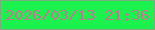 文字の大きさ：5、枠の色：7bab7e、背景の色：1bf24e、文字の色：c07991 無料ブログパーツのブログ時計