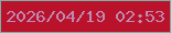 文字の大きさ：4、枠の色：7bafa6、背景の色：ba122a、文字の色：bd8ab4 無料ブログパーツのブログ時計