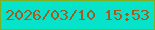 文字の大きさ：1、枠の色：7bb023、背景の色：05e3ca、文字の色：a05c21 無料ブログパーツのブログ時計