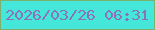 文字の大きさ：2、枠の色：7bb06d、背景の色：46e7db、文字の色：8a73b6 無料ブログパーツのブログ時計