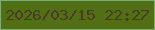 文字の大きさ：3、枠の色：7bb071、背景の色：536f15、文字の色：4a3b28 無料ブログパーツのブログ時計