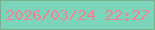 文字の大きさ：1、枠の色：7bb08e、背景の色：7cd4ba、文字の色：f08496 無料ブログパーツのブログ時計
