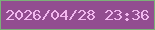 文字の大きさ：3、枠の色：7bb178、背景の色：924d90、文字の色：f1b7ef 無料ブログパーツのブログ時計