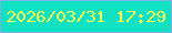 文字の大きさ：4、枠の色：7bb1e4、背景の色：10e1c2、文字の色：f8fe50 無料ブログパーツのブログ時計