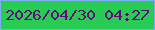 文字の大きさ：4、枠の色：7bb1f2、背景の色：28cb53、文字の色：610b7b 無料ブログパーツのブログ時計