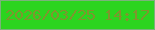 文字の大きさ：1、枠の色：7bb27b、背景の色：2cd41f、文字の色：7f952e 無料ブログパーツのブログ時計