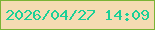 文字の大きさ：4、枠の色：7bb334、背景の色：f5dbb2、文字の色：1cd097 無料ブログパーツのブログ時計