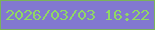 文字の大きさ：2、枠の色：7bb35a、背景の色：8278d0、文字の色：90d864 無料ブログパーツのブログ時計