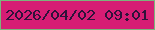 文字の大きさ：1、枠の色：7bb47c、背景の色：d61d74、文字の色：2f123b 無料ブログパーツのブログ時計