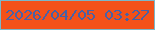文字の大きさ：4、枠の色：7bb7c9、背景の色：f45119、文字の色：4961a6 無料ブログパーツのブログ時計