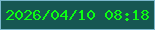 文字の大きさ：4、枠の色：7bb7cc、背景の色：175752、文字の色：0cfd14 無料ブログパーツのブログ時計
