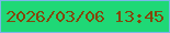 文字の大きさ：4、枠の色：7bb7e9、背景の色：1fd876、文字の色：84460b 無料ブログパーツのブログ時計
