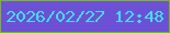 文字の大きさ：1、枠の色：7bb81e、背景の色：6c51d6、文字の色：43deef 無料ブログパーツのブログ時計