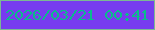 文字の大きさ：2、枠の色：7bb993、背景の色：773cef、文字の色：09bc8a 無料ブログパーツのブログ時計