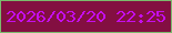 文字の大きさ：3、枠の色：7bba6c、背景の色：830f41、文字の色：c50eee 無料ブログパーツのブログ時計