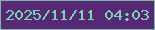 文字の大きさ：3、枠の色：7bbaa1、背景の色：562876、文字の色：77d8ae 無料ブログパーツのブログ時計