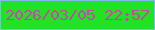 文字の大きさ：5、枠の色：7bbceb、背景の色：22e323、文字の色：cd41b1 無料ブログパーツのブログ時計