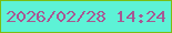 文字の大きさ：3、枠の色：7bbd13、背景の色：5df2d6、文字の色：a85793 無料ブログパーツのブログ時計