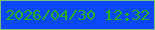 文字の大きさ：4、枠の色：7bbe7e、背景の色：0d48f8、文字の色：24b223 無料ブログパーツのブログ時計