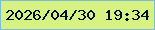 文字の大きさ：4、枠の色：7bbecf、背景の色：d7f183、文字の色：011031 無料ブログパーツのブログ時計