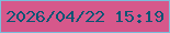 文字の大きさ：5、枠の色：7bbedb、背景の色：d6588b、文字の色：095574 無料ブログパーツのブログ時計