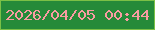 文字の大きさ：2、枠の色：7bc046、背景の色：258a39、文字の色：f99ca2 無料ブログパーツのブログ時計
