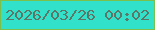 文字の大きさ：1、枠の色：7bc04d、背景の色：32e1ca、文字の色：5c7668 無料ブログパーツのブログ時計