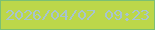 文字の大きさ：5、枠の色：7bc073、背景の色：bcd74a、文字の色：a7c4cf 無料ブログパーツのブログ時計