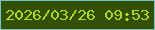 文字の大きさ：5、枠の色：7bc2bf、背景の色：325106、文字の色：acda21 無料ブログパーツのブログ時計
