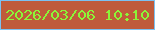 文字の大きさ：2、枠の色：7bc2f1、背景の色：bf5b3b、文字の色：8bf538 無料ブログパーツのブログ時計