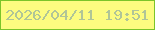 文字の大きさ：3、枠の色：7bc42a、背景の色：fcfc80、文字の色：b0c597 無料ブログパーツのブログ時計