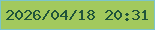 文字の大きさ：2、枠の色：7bc5ca、背景の色：a2c95d、文字の色：1f543a 無料ブログパーツのブログ時計
